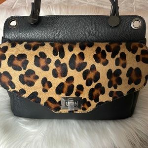 Luana Ferracuti Women’s Two Sided Leopard Print Satchel Handbag
